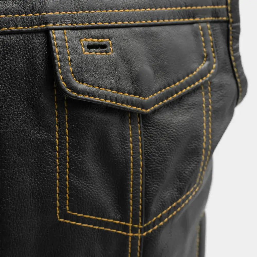 The Club Cut Men's Motorcycle Leather Vest, Multiple Color Options - First Manufacturing Company - Flyclothing LLC