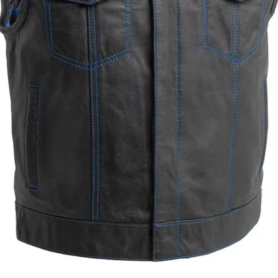 The Club Cut Men's Motorcycle Leather Vest, Multiple Color Options - First Manufacturing Company - Flyclothing LLC