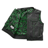 The Club Cut Men's Motorcycle Leather Vest, Multiple Color Options - First Manufacturing Company - Flyclothing LLC