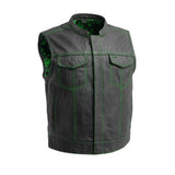 The Club Cut Men's Motorcycle Leather Vest, Multiple Color Options - First Manufacturing Company - Flyclothing LLC