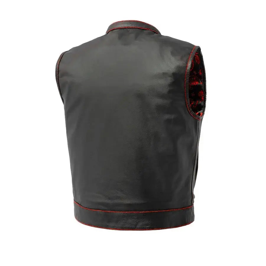 The Club Cut Men's Motorcycle Leather Vest, Multiple Color Options - First Manufacturing Company - Flyclothing LLC
