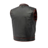 The Club Cut Men's Motorcycle Leather Vest, Multiple Color Options - First Manufacturing Company - Flyclothing LLC