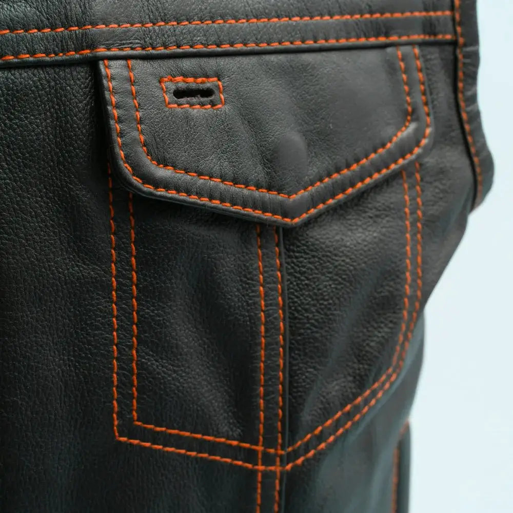 The Club Cut Men's Motorcycle Leather Vest, Multiple Color Options - First Manufacturing Company - Flyclothing LLC