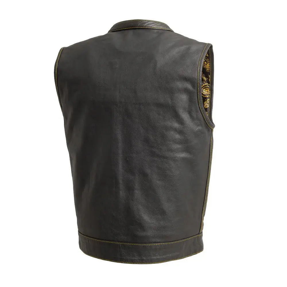 The Cut Men's Motorcycle Leather Vest, Multiple Color Options - First Manufacturing Company - Flyclothing LLC