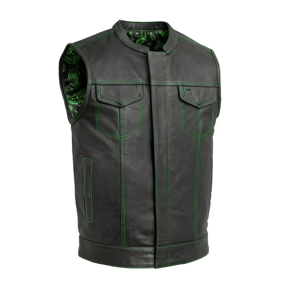 The Cut Men's Motorcycle Leather Vest, Multiple Color Options - First Manufacturing Company - Flyclothing LLC