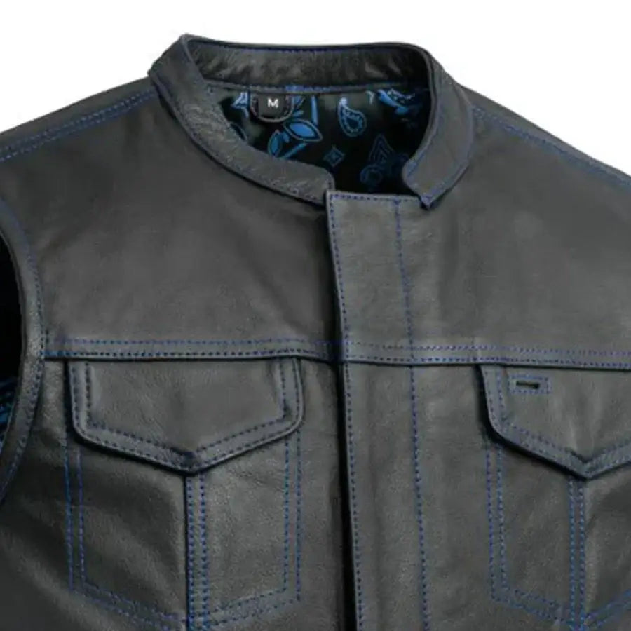 The Cut Men's Motorcycle Leather Vest, Multiple Color Options - First Manufacturing Company - Flyclothing LLC