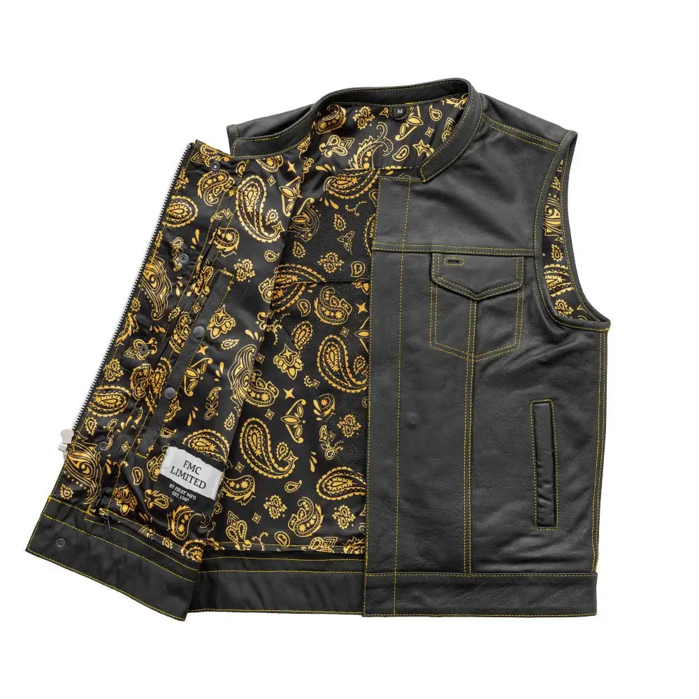 The Cut Men's Motorcycle Leather Vest, Multiple Color Options - First Manufacturing Company - Flyclothing LLC