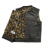 The Cut Men's Motorcycle Leather Vest, Multiple Color Options - First Manufacturing Company - Flyclothing LLC