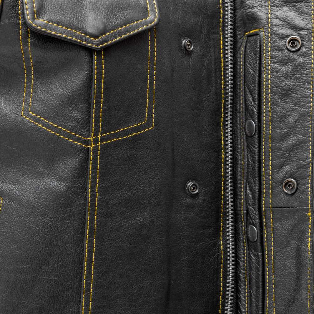 The Cut Men's Motorcycle Leather Vest, Multiple Color Options - First Manufacturing Company - Flyclothing LLC
