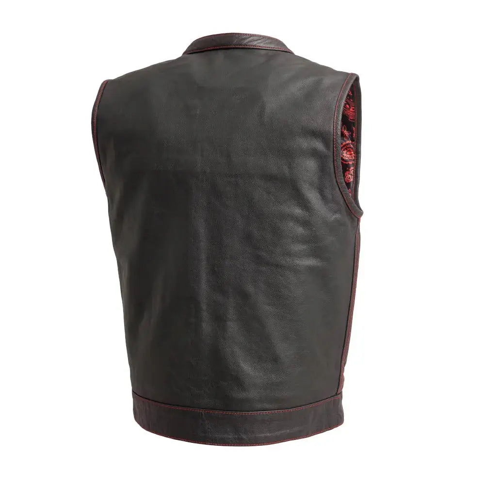 The Cut Men's Motorcycle Leather Vest, Multiple Color Options - First Manufacturing Company - Flyclothing LLC