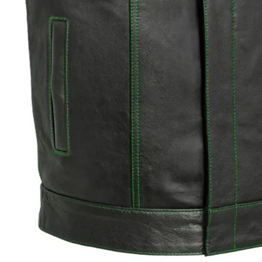 The Cut Men's Motorcycle Leather Vest, Multiple Color Options - First Manufacturing Company - Flyclothing LLC