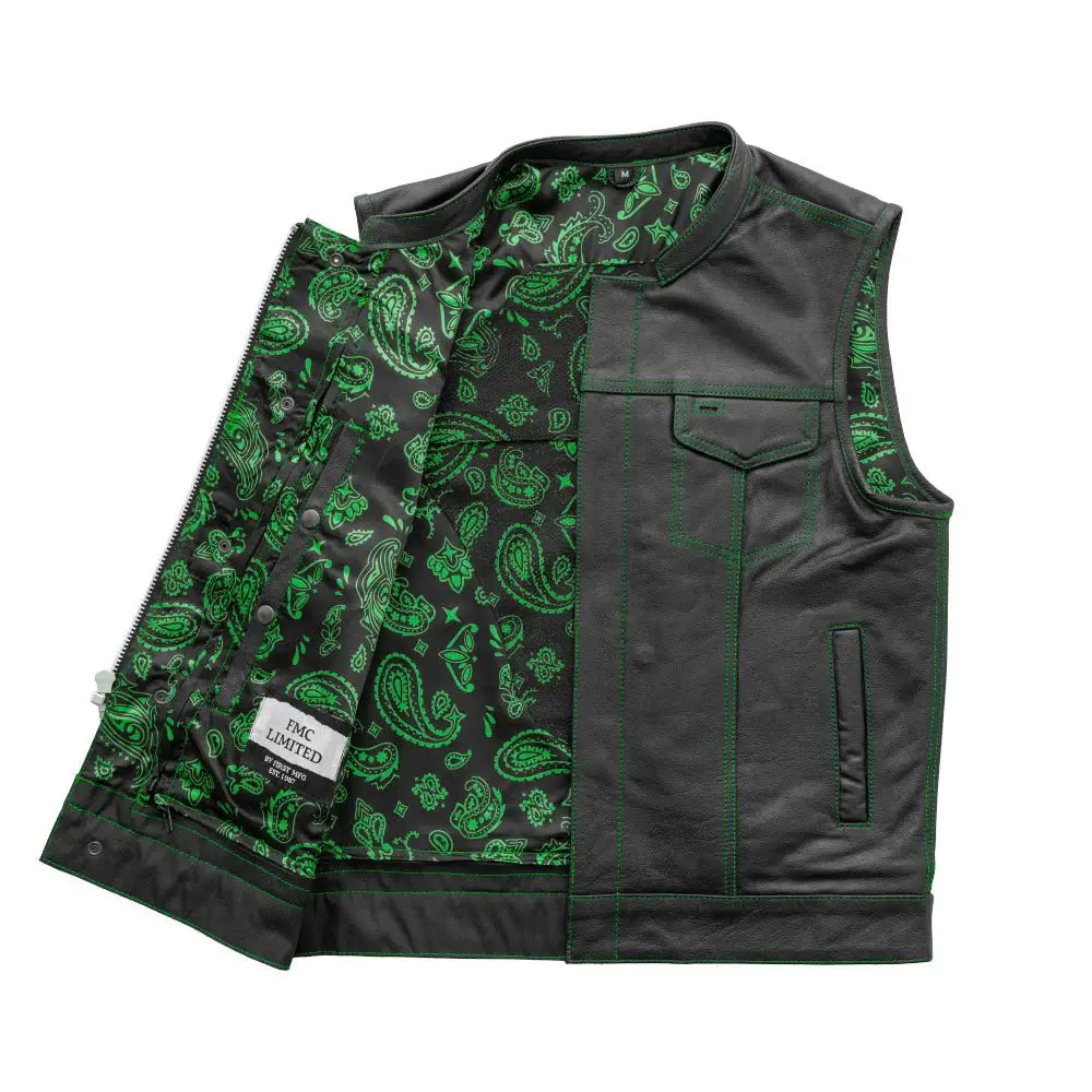 The Cut Men's Motorcycle Leather Vest, Multiple Color Options - First Manufacturing Company - Flyclothing LLC