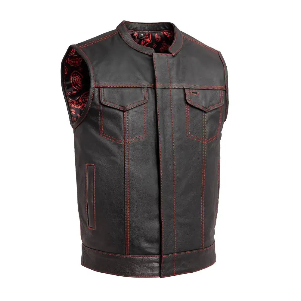 The Cut Men's Motorcycle Leather Vest, Multiple Color Options - First Manufacturing Company - Flyclothing LLC