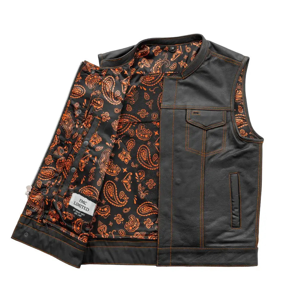 The Cut Men's Motorcycle Leather Vest, Multiple Color Options - First Manufacturing Company - Flyclothing LLC