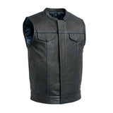 The Cut Men's Motorcycle Leather Vest, Multiple Color Options - First Manufacturing Company - Flyclothing LLC