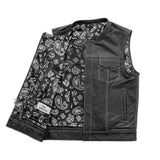 The Cut Men's Motorcycle Leather Vest, Multiple Color Options - First Manufacturing Company - Flyclothing LLC