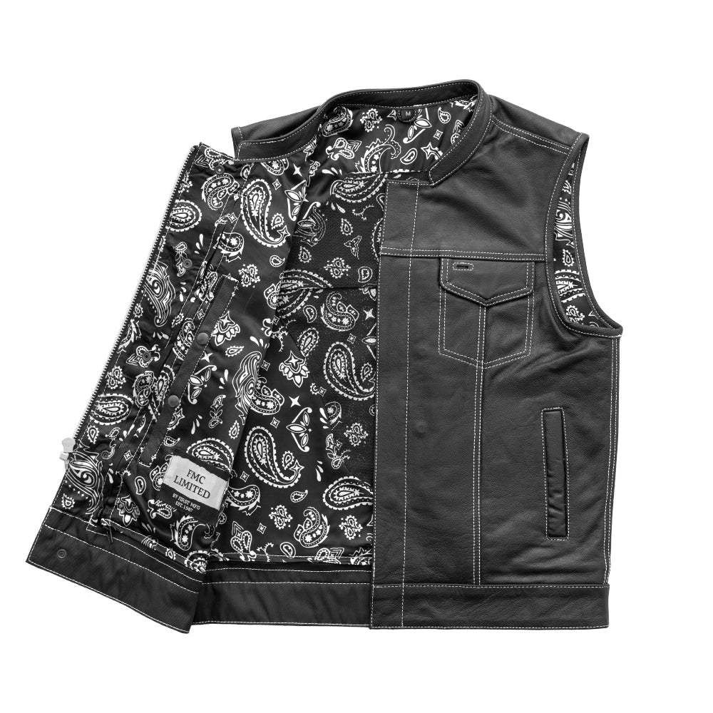 The Cut Men's Motorcycle Leather Vest, Multiple Color Options - First Manufacturing Company - Flyclothing LLC