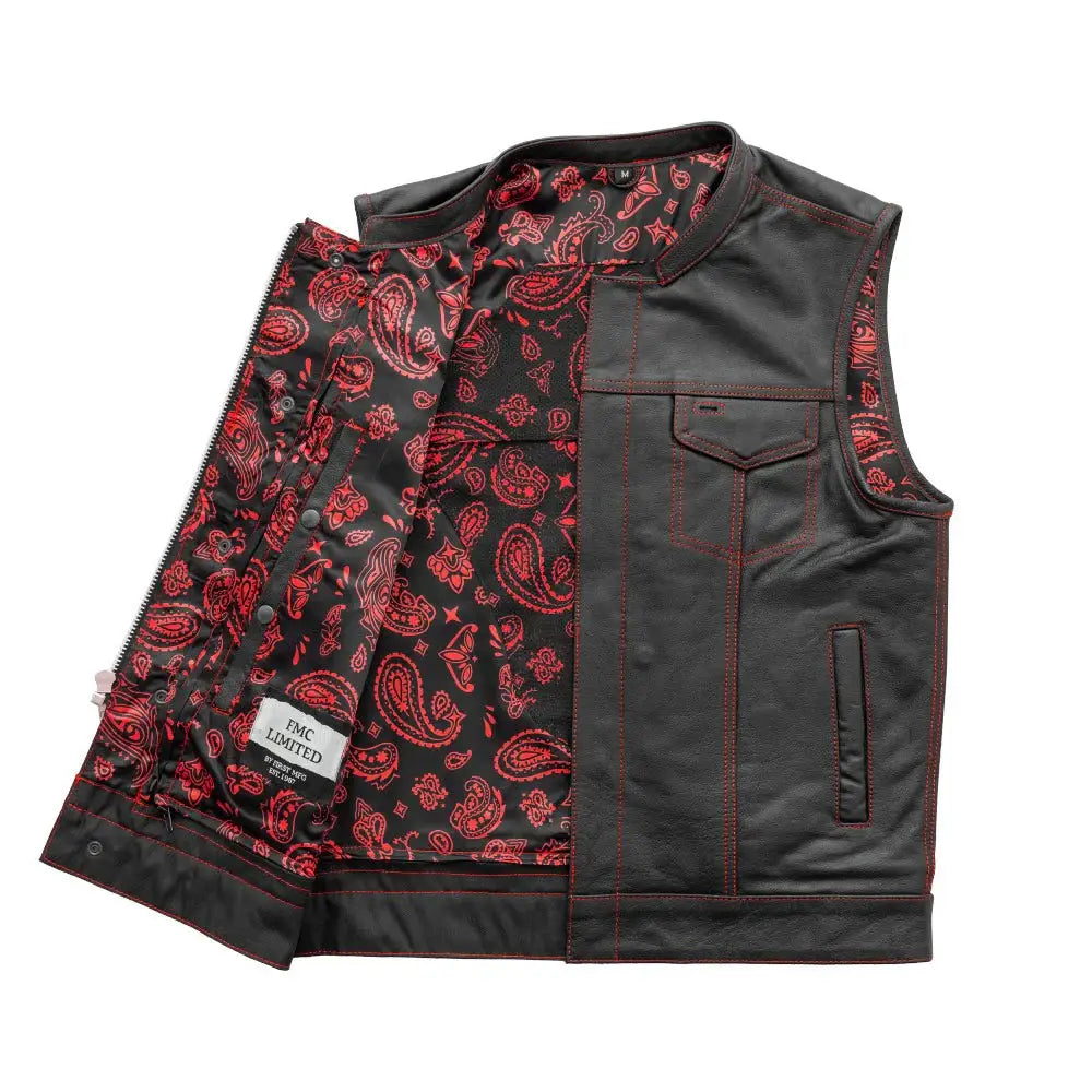 The Cut Men's Motorcycle Leather Vest, Multiple Color Options - First Manufacturing Company - Flyclothing LLC