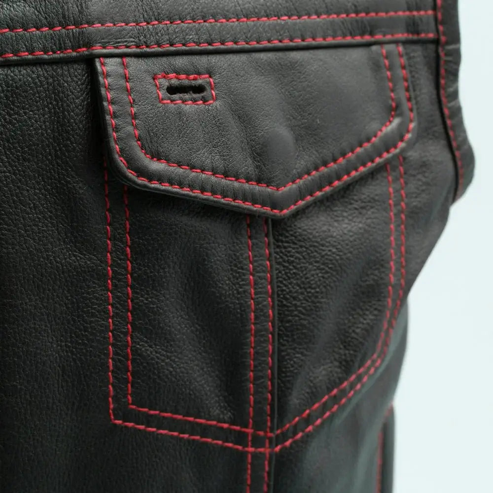 The Cut Men's Motorcycle Leather Vest, Multiple Color Options - First Manufacturing Company - Flyclothing LLC