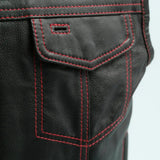 The Cut Men's Motorcycle Leather Vest, Multiple Color Options - First Manufacturing Company - Flyclothing LLC