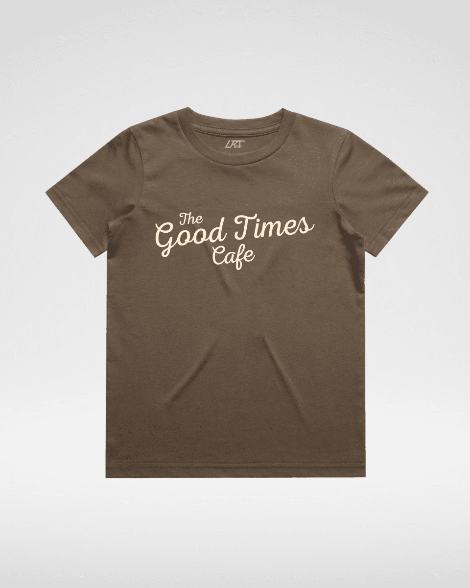 THE GOOD TIMES CAFE TEE - BROWN - LITTLE RAD THINGS - Flyclothing LLC