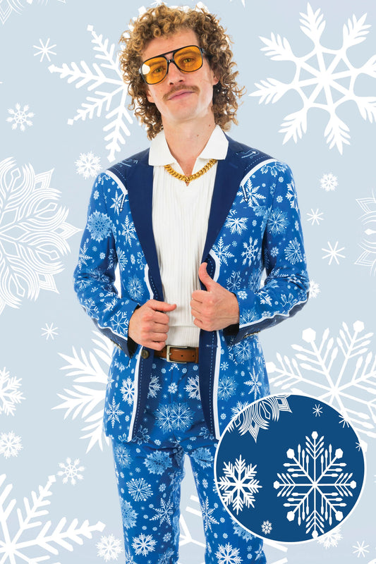 The Ice Never Melts | Blue Snowflake Christmas Suit - Shinesty