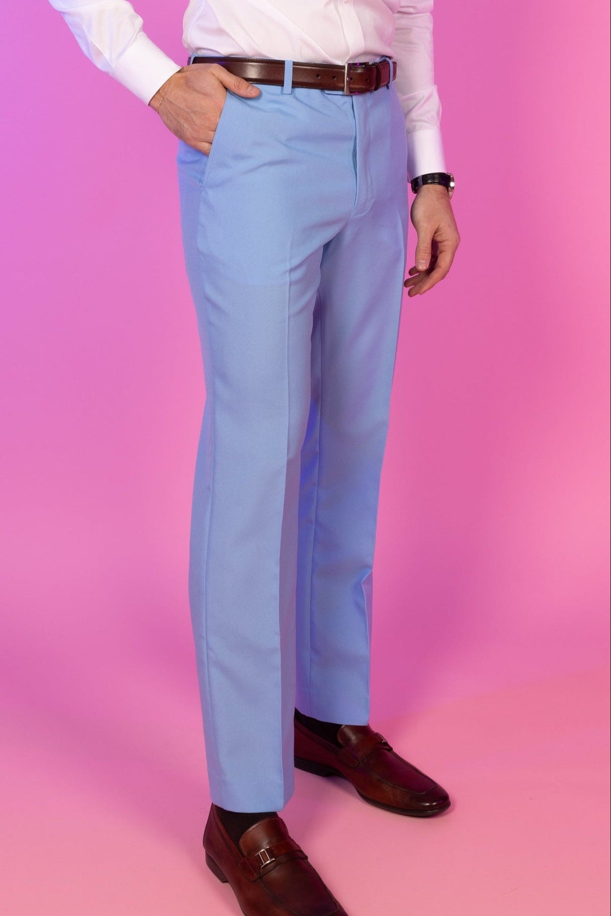 The Stratosphere | Powder Blue Suit Pants - Shinesty - Flyclothing LLC