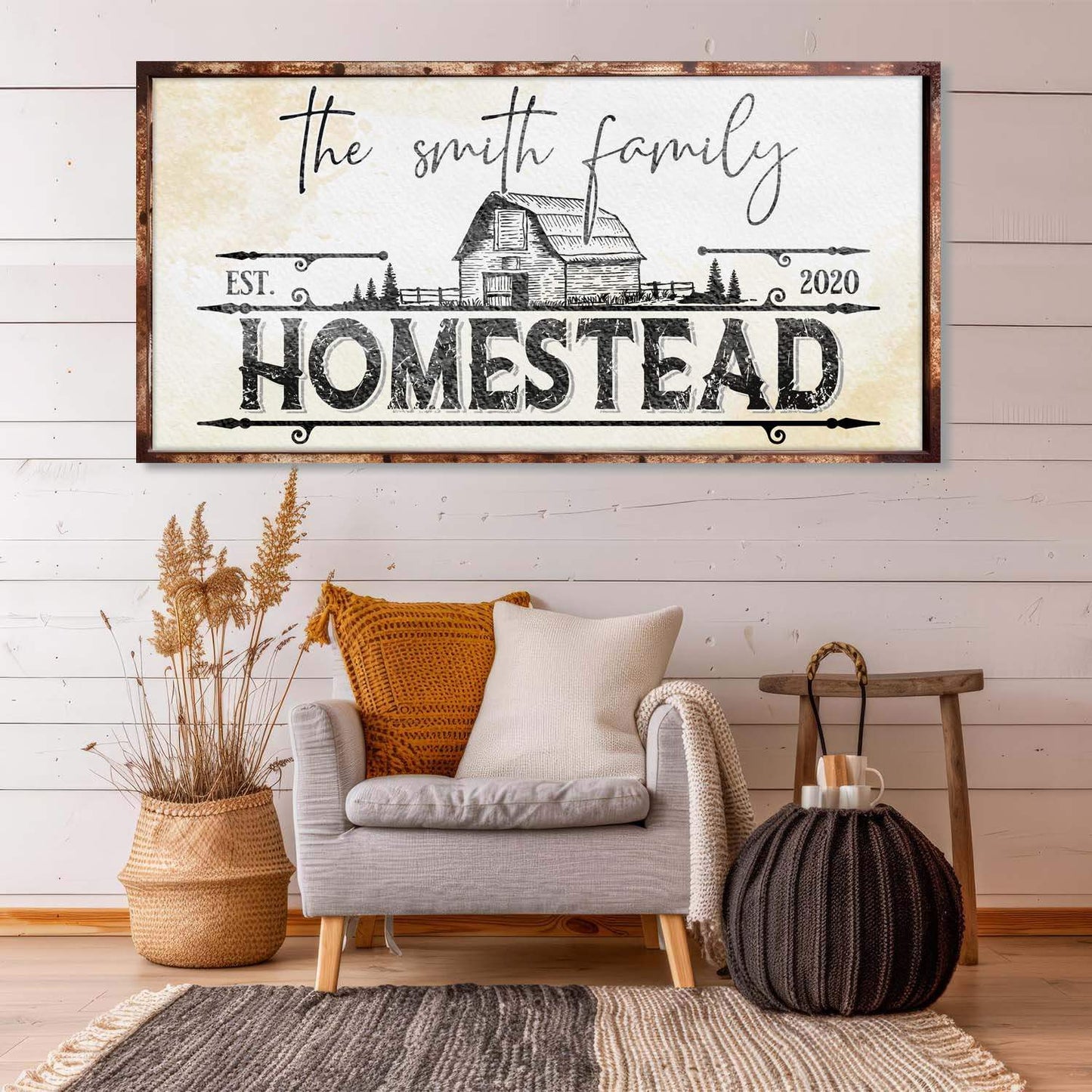 Family Vintage Rust Homestead Sign - Tailored Canvases - Flyclothing LLC