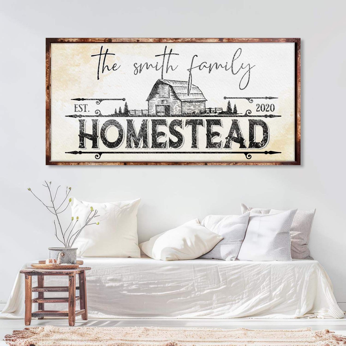 Family Vintage Rust Homestead Sign - Tailored Canvases - Flyclothing LLC