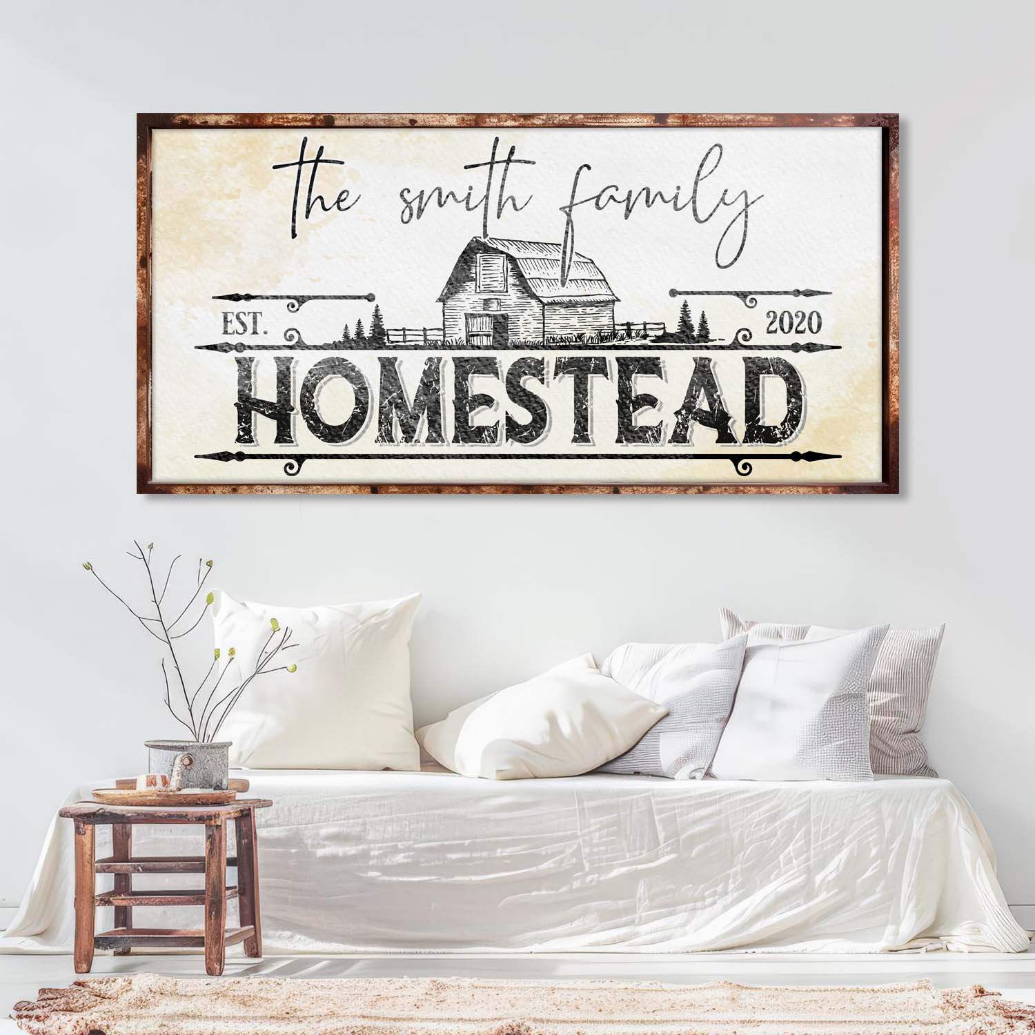 Family Vintage Rust Homestead Sign - Tailored Canvases - Flyclothing LLC