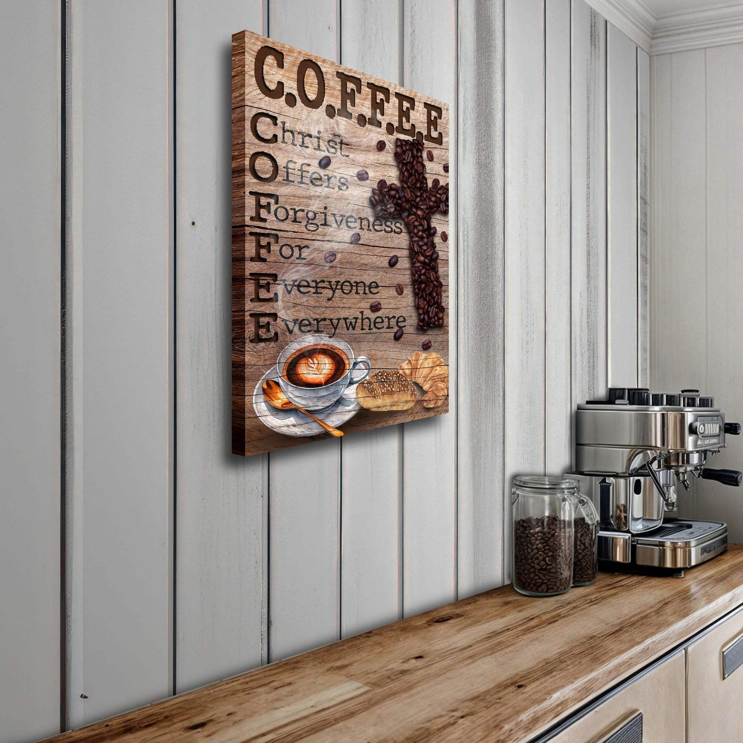 Christ And Coffee Faith Sign III - Tailored Canvases - Flyclothing LLC