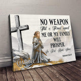 No Weapon That Is Formed Against You Will Prosper Isaiah 54:17 Faith Sign IV - Tailored Canvases - Flyclothing LLC