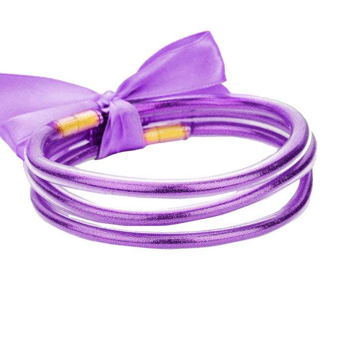 Three Pieces Glitter Jelly Tube Bangle Bracelets - Madeline Love - Flyclothing LLC