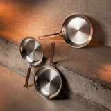 Stainless steel Frying pan with Antique Brass handle - CRISTEL USA - Flyclothing LLC