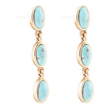 Three Times the Blue Turquoise Golden Drop Earrings - Barse Jewelry - Flyclothing LLC