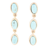Three Times the Blue Turquoise Golden Drop Earrings - Barse Jewelry - Flyclothing LLC