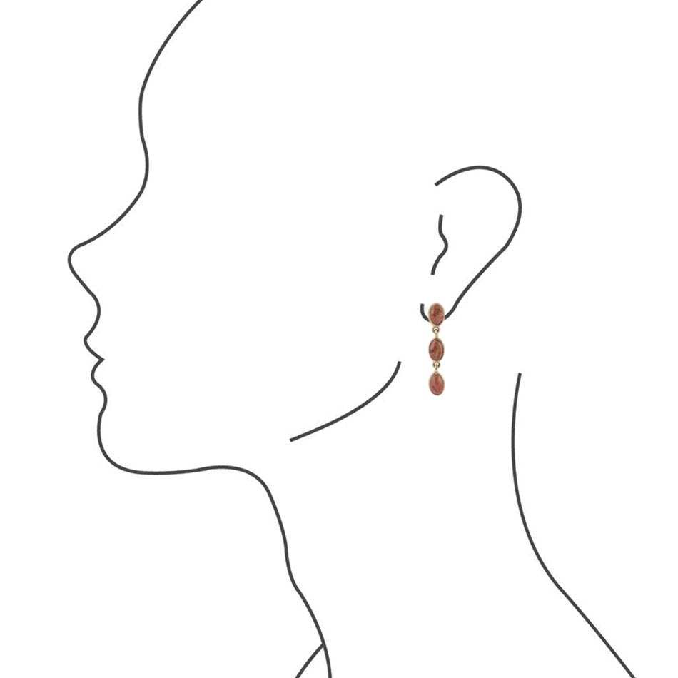 Three Times the Orange Sponge Coral Golden Drop Earrings - Barse Jewelry - Flyclothing LLC
