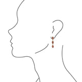 Three Times the Orange Sponge Coral Golden Drop Earrings