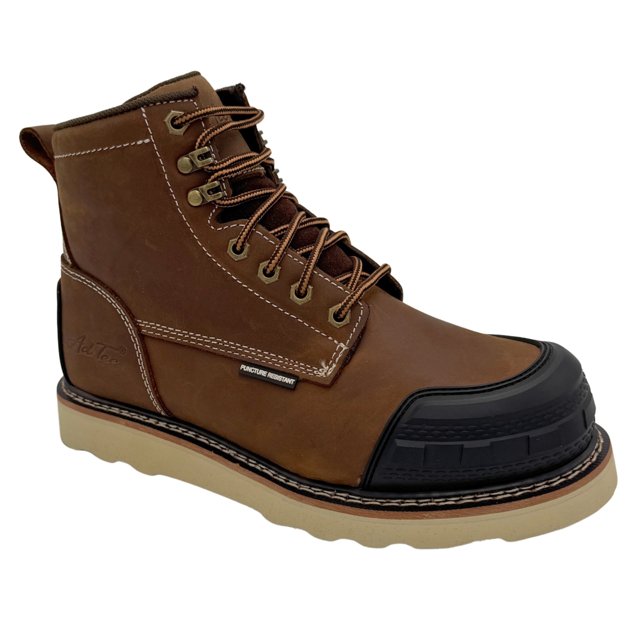Guardian: Men's 6" Rubber Toe Work Boot – Brown [Soft Toe | Puncture-Resistant | EH | Slip-Resistant] 9270 - AdTec - Flyclothing LLC
