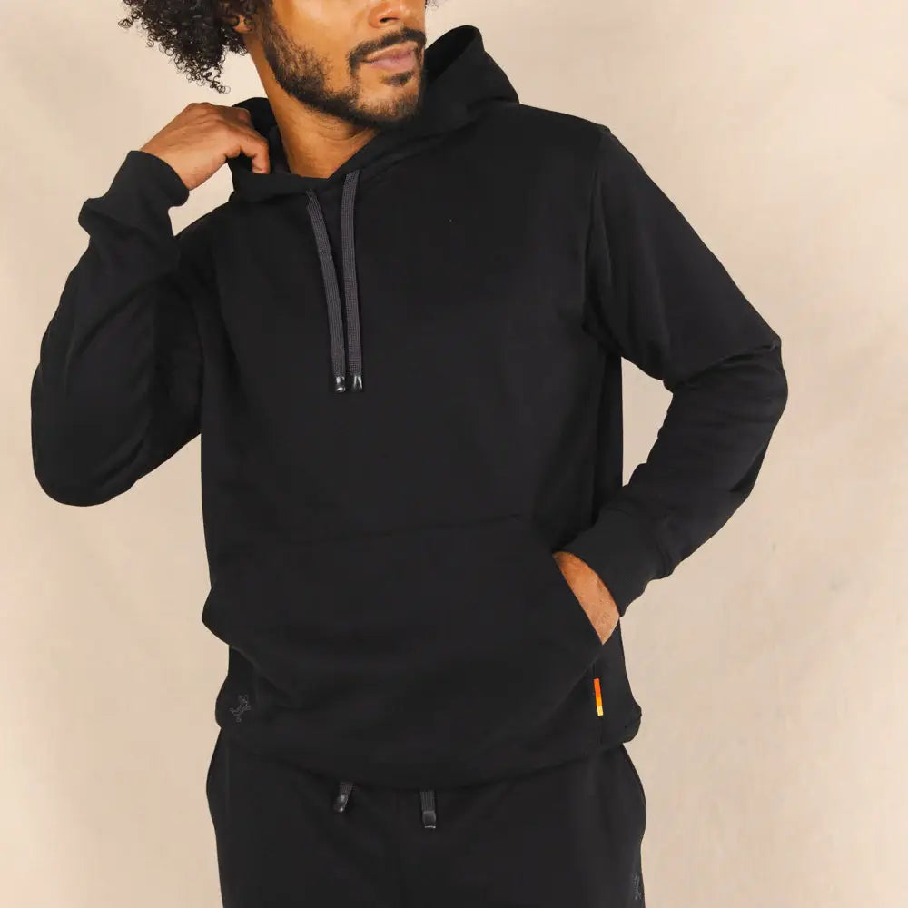 The Threat Level Midnight | Black Sexy Terry™ Men’s Lounge Hoodie - Shinesty - Flyclothing LLC