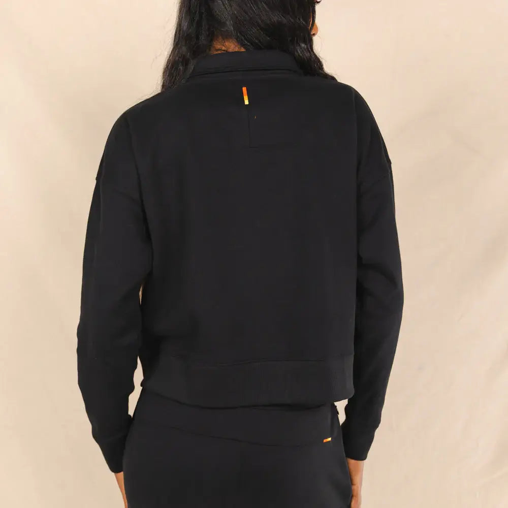 The Threat Level Midnight | Black Sexy Terry™ Women’s Half Zip - Shinesty - Flyclothing LLC
