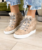 Tiburon Sneaker Wedge in Cream