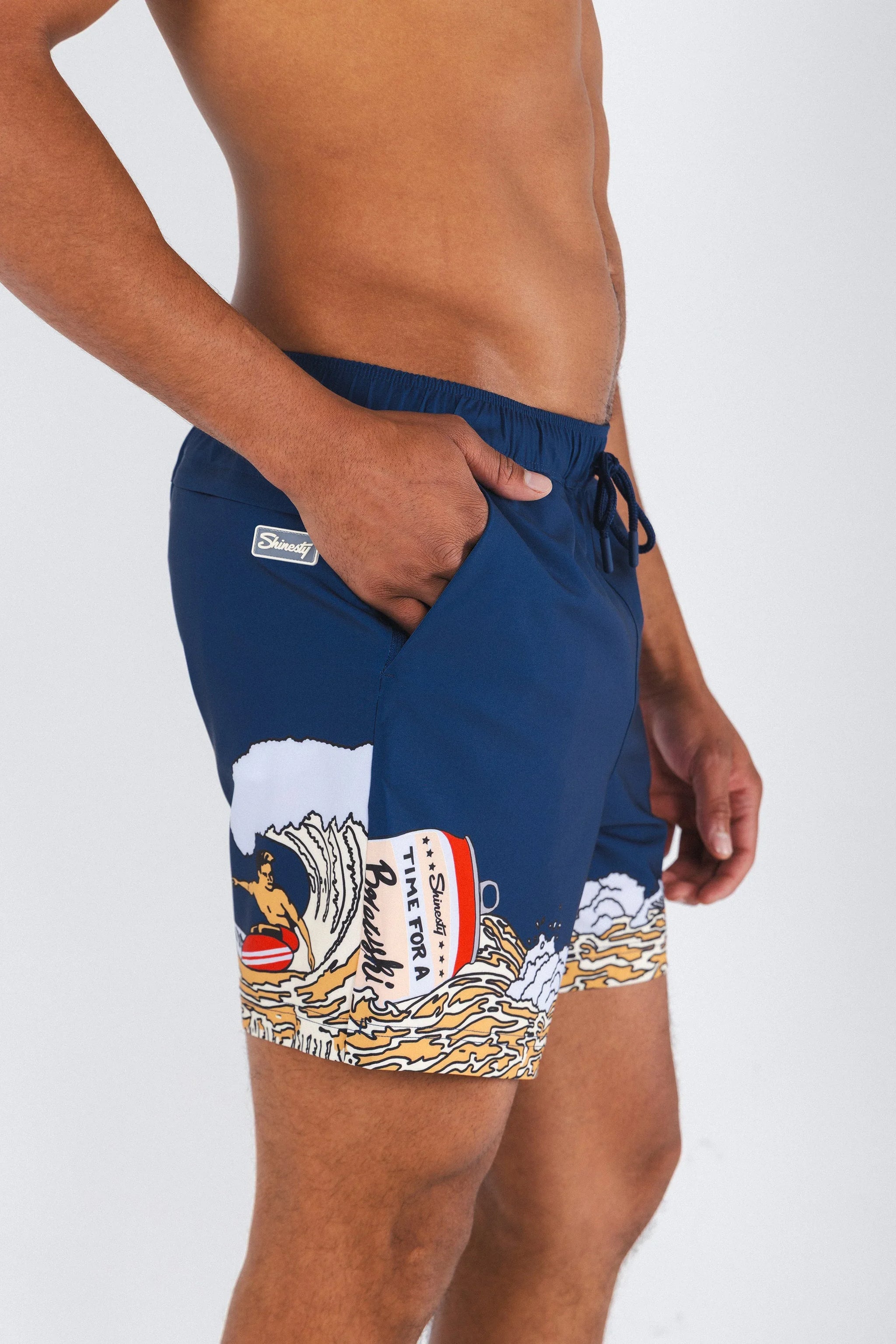 The Tidal Lager | Beer Surfer Ball Hammock® Pouch 5" Swim Trunks - Shinesty - Flyclothing LLC