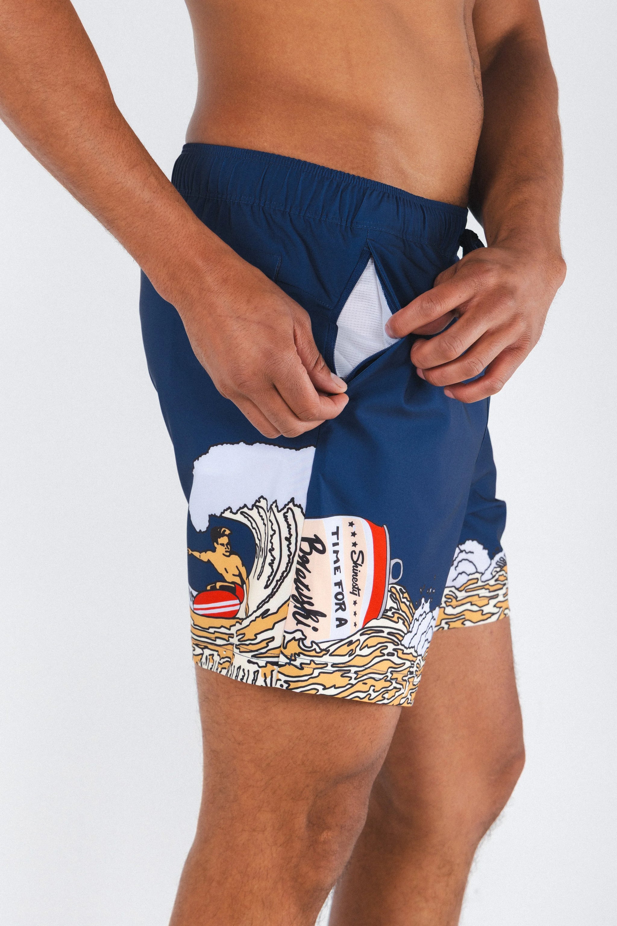 The Tidal Lager | Beer Surfer Ball Hammock® Pouch 5" Swim Trunks - Shinesty - Flyclothing LLC
