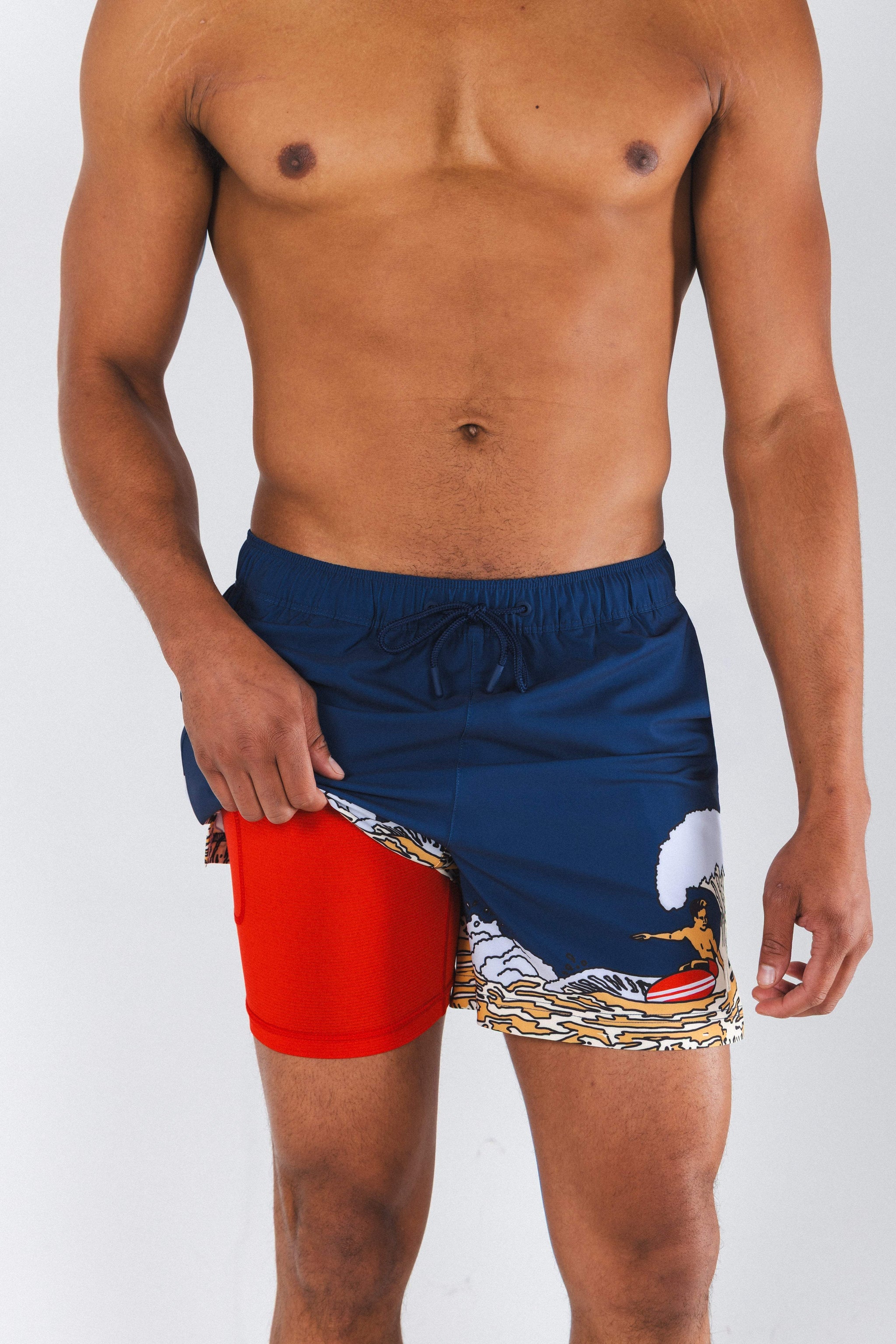 The Tidal Lager | Beer Surfer Ball Hammock® Pouch 5" Swim Trunks - Shinesty - Flyclothing LLC