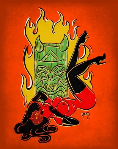 Black Market Art Company Tiki Devil Print