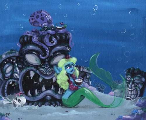 Black Market Art Company Tiki Mermaid Print - Black Market Art Company - Flyclothing LLC