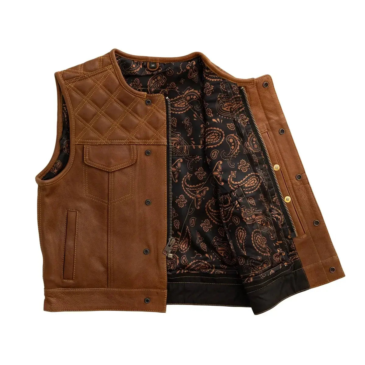 Timber Men's motorcycle leather vest (limited edition) - First Manufacturing Company - Flyclothing LLC