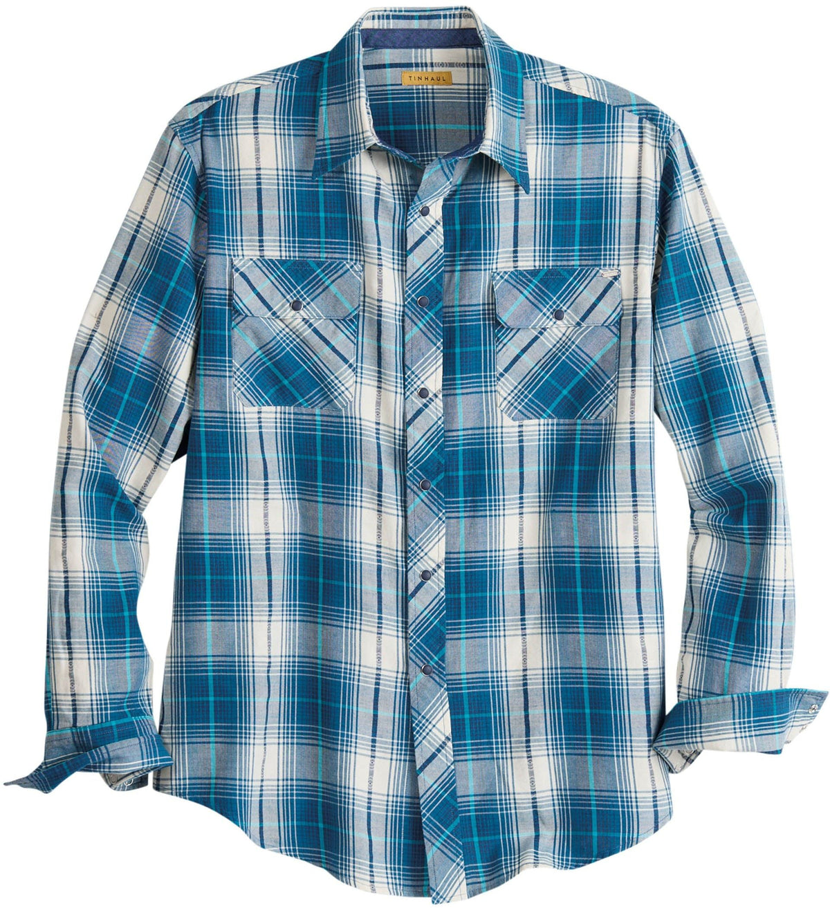 Tin Haul Mens Retro Dobby Long Sleeve Snap Western Shirt - Tin Haul - Flyclothing LLC