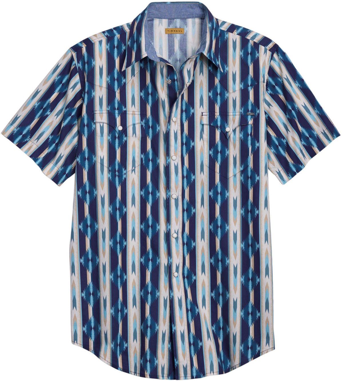 Tin Haul Mens Retro Aztec Stripe Long Sleeve Snap Shirt - Tin Haul - Flyclothing LLC
